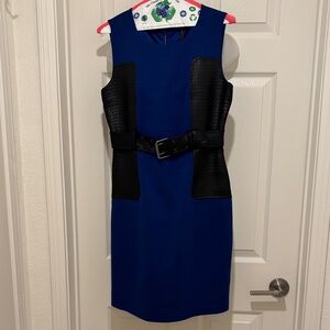 Laundry By Shelli Segal Blue and Black Mini Dress